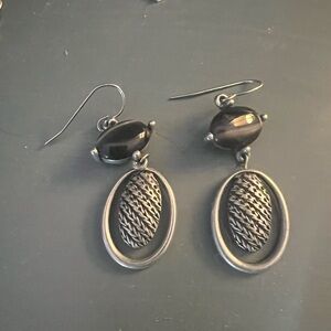 Elegant Chico’s Black Oval Earrings